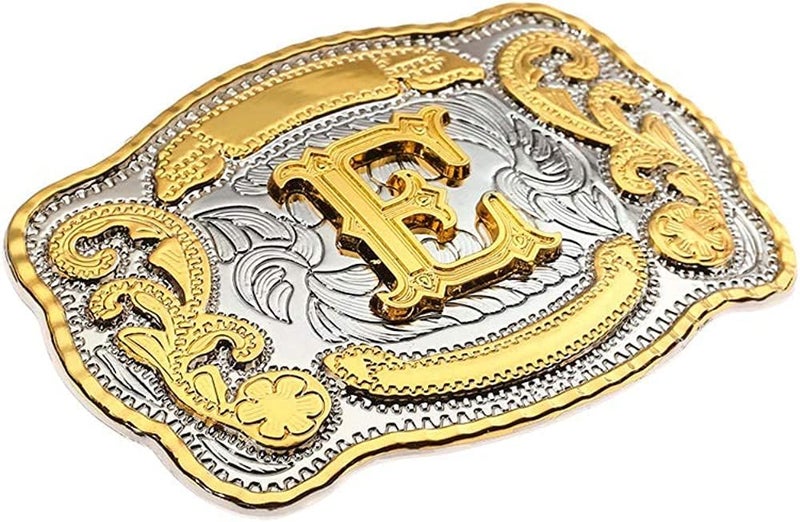 WMG Western Belt Buckle Initial Letters ABCDMRJ to Z Cowboy Belt Buckle, Rodeo Buckles for Men & Women Fits Up to 2 Inch Belts - Image 2
